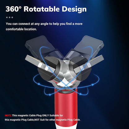 Compatible with  , 360 degree rotation of magnetic charging cable