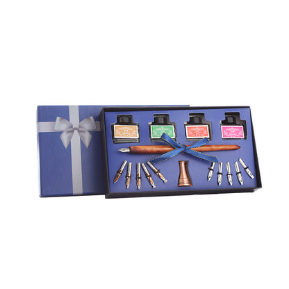 Pen and Ink Gift Box Wooden Dip Pen Set