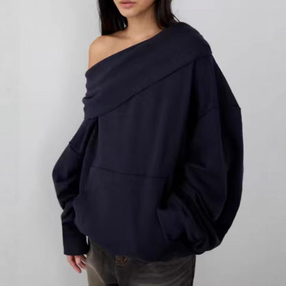 Single-layer Fleece-lined Hooded Sweater American Casual Short