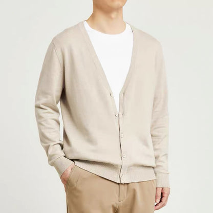 Knitted Cardigan Men's Knitted Shirt Loose Casual