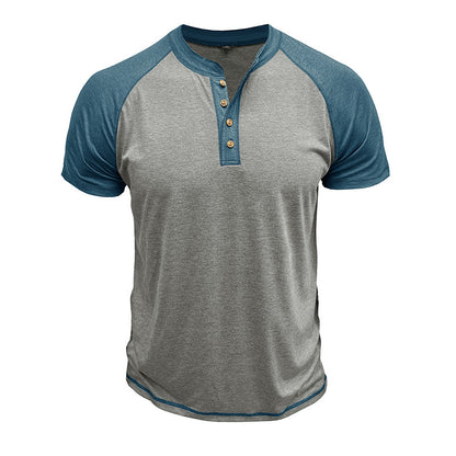 Men's Short Sleeve European And American Color Matching Top
