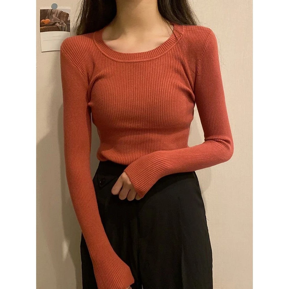 Slim Fit Inner Wear Long-sleeved Knitted Bottoming Shirt