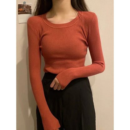 Slim Fit Inner Wear Long-sleeved Knitted Bottoming Shirt