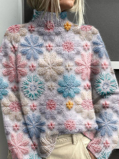 Women's 3D Digital Printing Fresh Cloak Coat Sweater Pullover