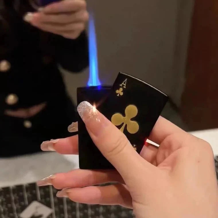 Poker Card Metal Windproof Straight Forward Creative Personalized Lighter