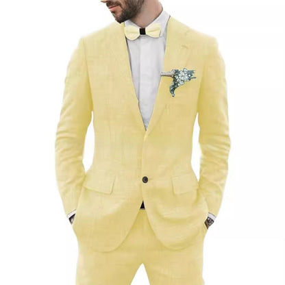 Men's Suit Wedding Party Suit Slim Fit Casual Coat Trousers