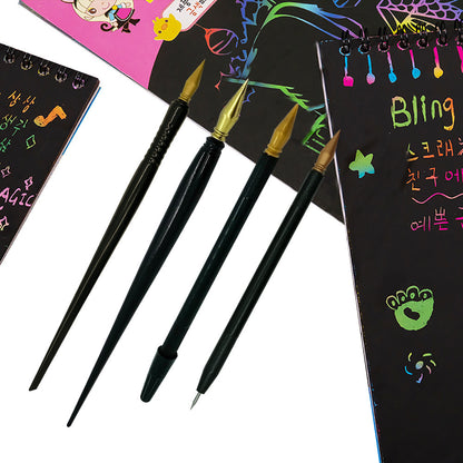 Scratch Art Paper Brush Children's Art Tools Scratch Pen