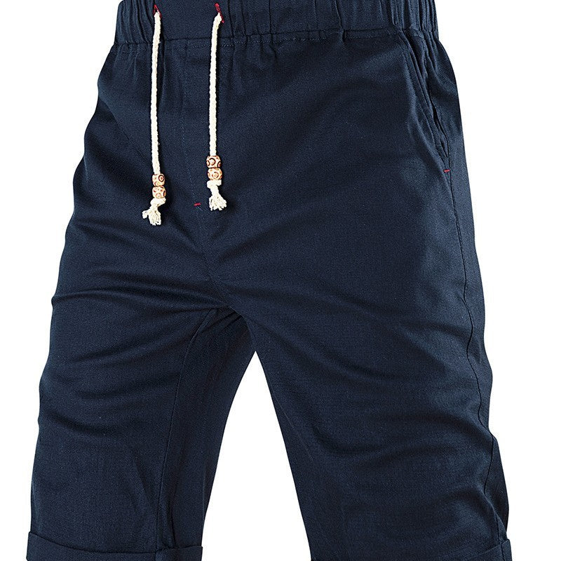 Men's Summer Sports Casual Shorts Drawstring Zipper Pocket With Solid Color