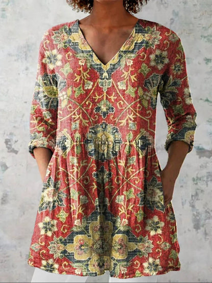 Female Creative Fish Pattern Vacation Style Dress