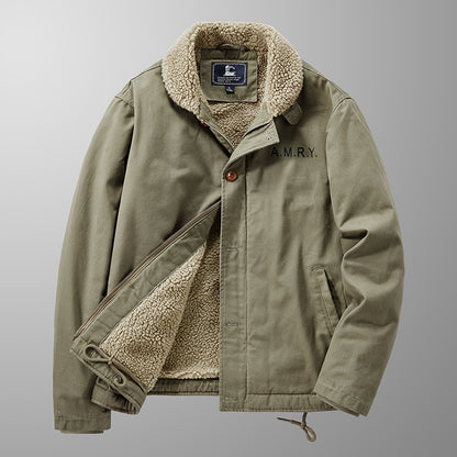 Men's Cotton-padded Jacket Lamb Cashmere Jacket