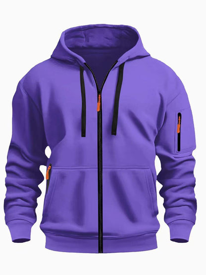 Zipper Hooded Sweatshirt Men's Sports Casual Cardigan Coat