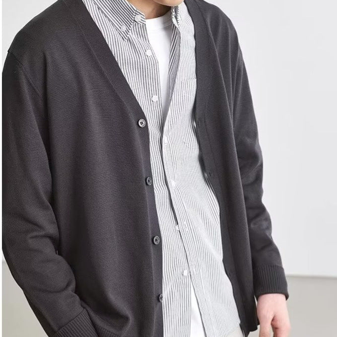 Knitted Cardigan Men's Knitted Shirt Loose Casual