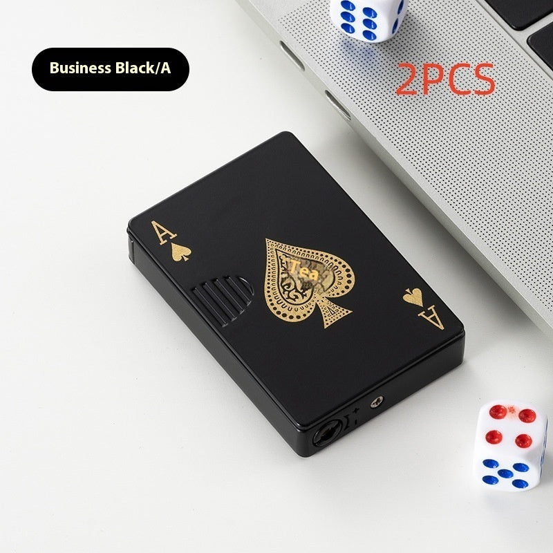 Poker Card Metal Windproof Straight Forward Creative Personalized Lighter