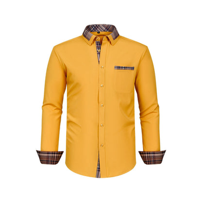 Large Size Patchwork Flower Collar Long Sleeved Men