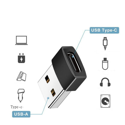 Usb To Type-c Adapter Type-c Female To Usb Male Computer Charger Otg Adapter