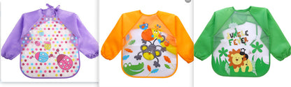 Children's Gown Long Sleeve Kids Waterproof Meal Baby Apron Painting Clothes Bib Protective Clothing