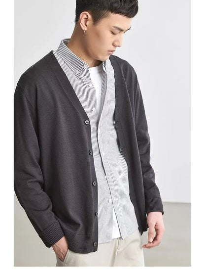 Knitted Cardigan Men's Knitted Shirt Loose Casual