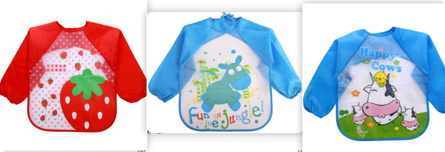 Children's Gown Long Sleeve Kids Waterproof Meal Baby Apron Painting Clothes Bib Protective Clothing
