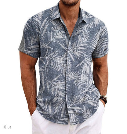 Men's Linen Short-sleeved T-shirt Loose