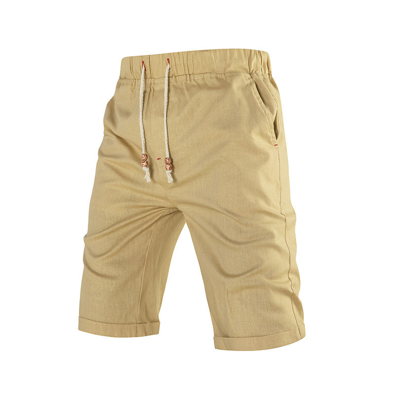 Men's Summer Sports Casual Shorts Drawstring Zipper Pocket With Solid Color
