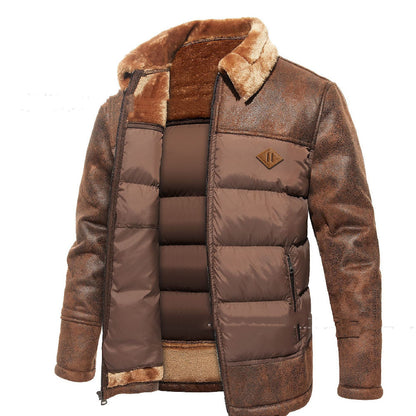 Men's Lapel Fur Integrated Trend Fashionable Jacket