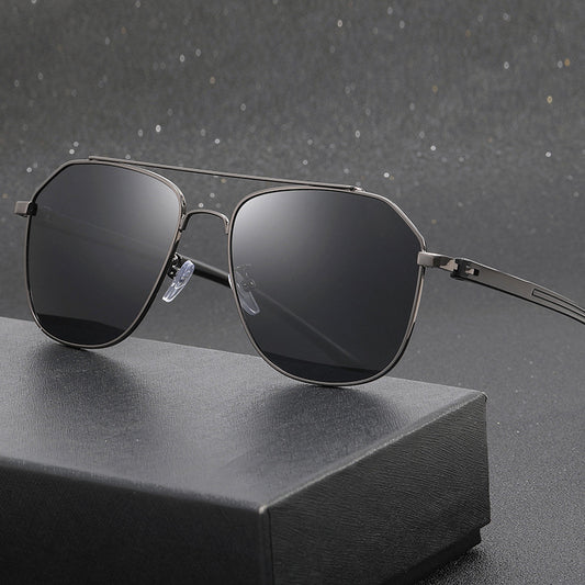 Large Frame Metal Double Bridge Aviator Sunglasses