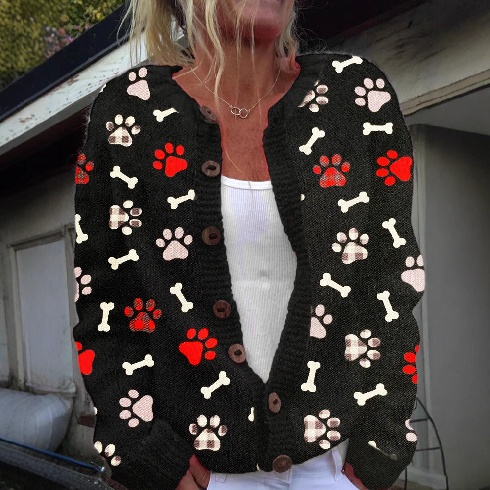 Christmas Abstract Printing Leisure Cloak Coat