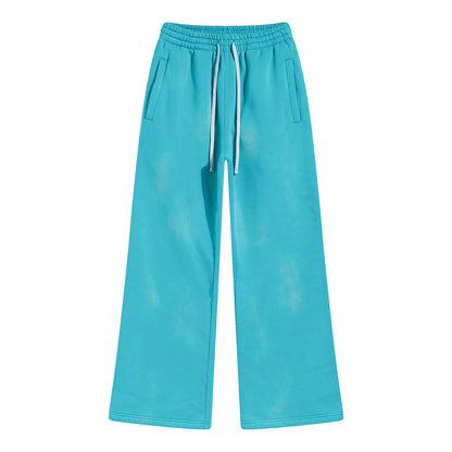 American Street Fashion Style For Men And Women Distressed Fleece Straight Wide-leg Casual Pants