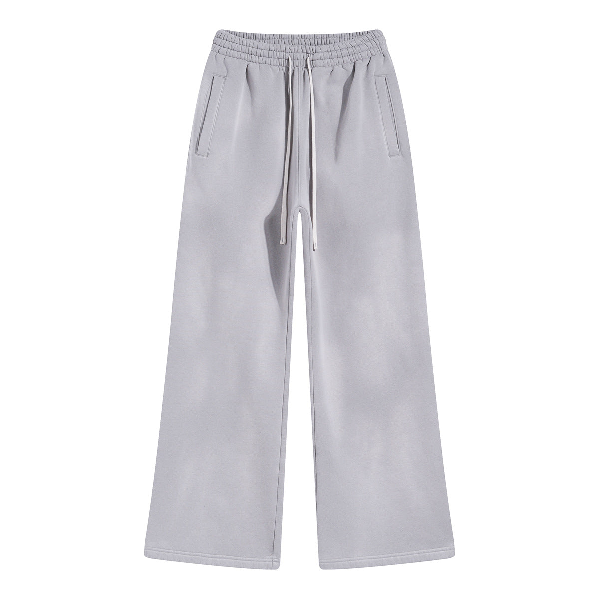 American Street Fashion Style For Men And Women Distressed Fleece Straight Wide-leg Casual Pants