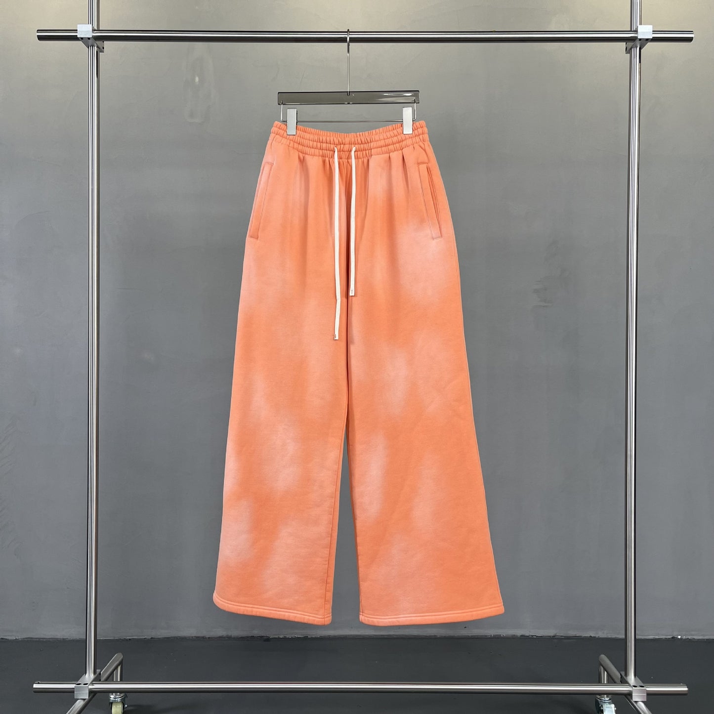 American Street Fashion Style For Men And Women Distressed Fleece Straight Wide-leg Casual Pants