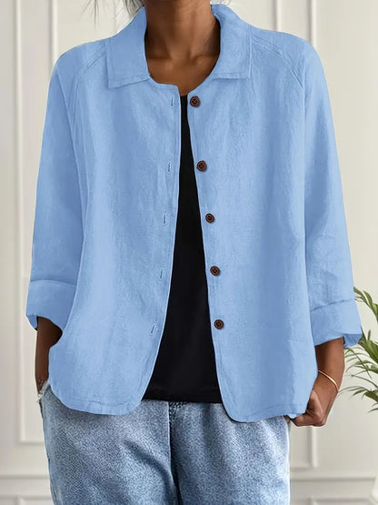 European And American Cotton And Linen Shirt Women's Casual Slimming Cardigan Coat