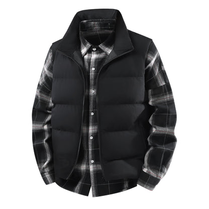 Men's Plus Size Loose Leisure Warm Stand Collar Vest Coat
