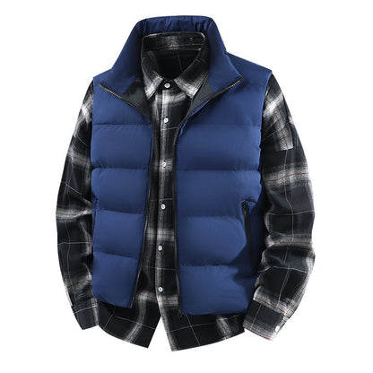 Men's Plus Size Loose Leisure Warm Stand Collar Vest Coat