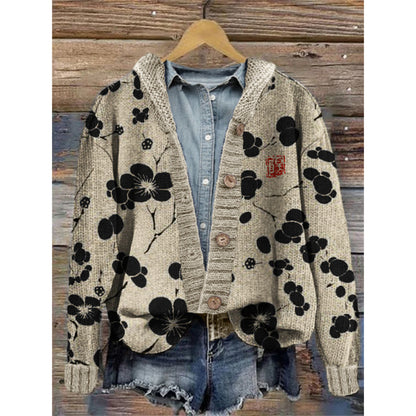 New Digital Printing Cardigan Coat For Women