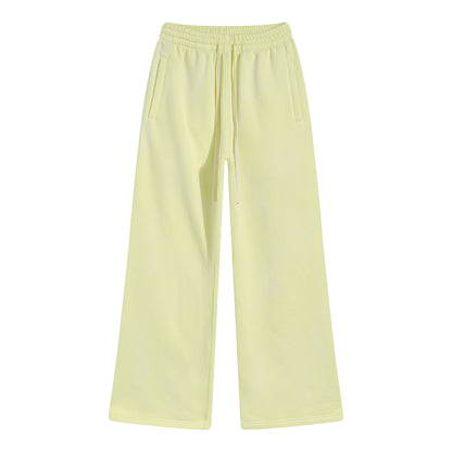 American Street Fashion Style For Men And Women Distressed Fleece Straight Wide-leg Casual Pants