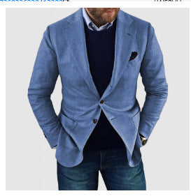 Printed Double Buckle Men's Plus Size Suit Coat