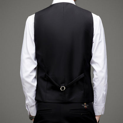 Black Slim-fitting Work Clothes Men's Suit Vest Business Wear