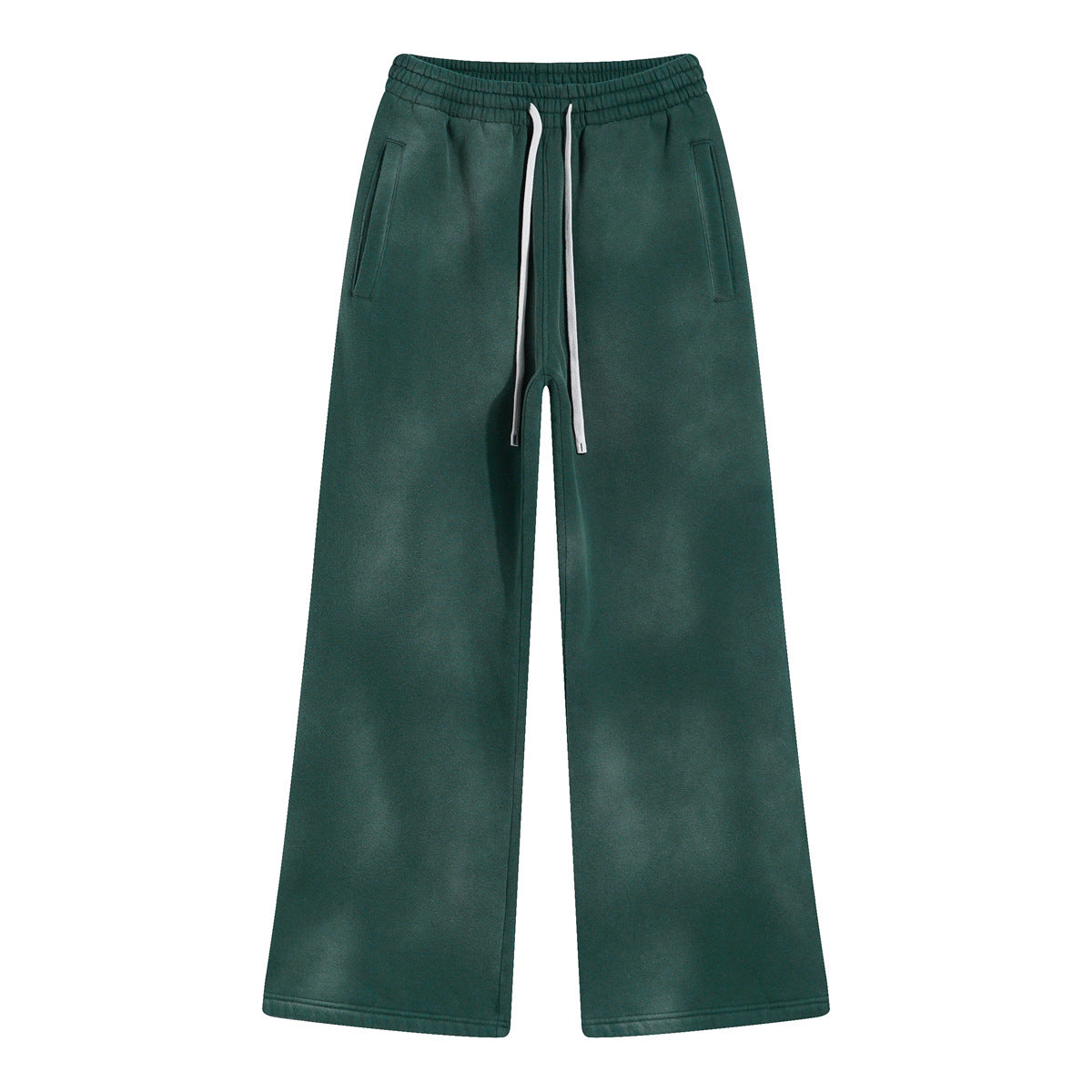 American Street Fashion Style For Men And Women Distressed Fleece Straight Wide-leg Casual Pants