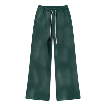 American Street Fashion Style For Men And Women Distressed Fleece Straight Wide-leg Casual Pants