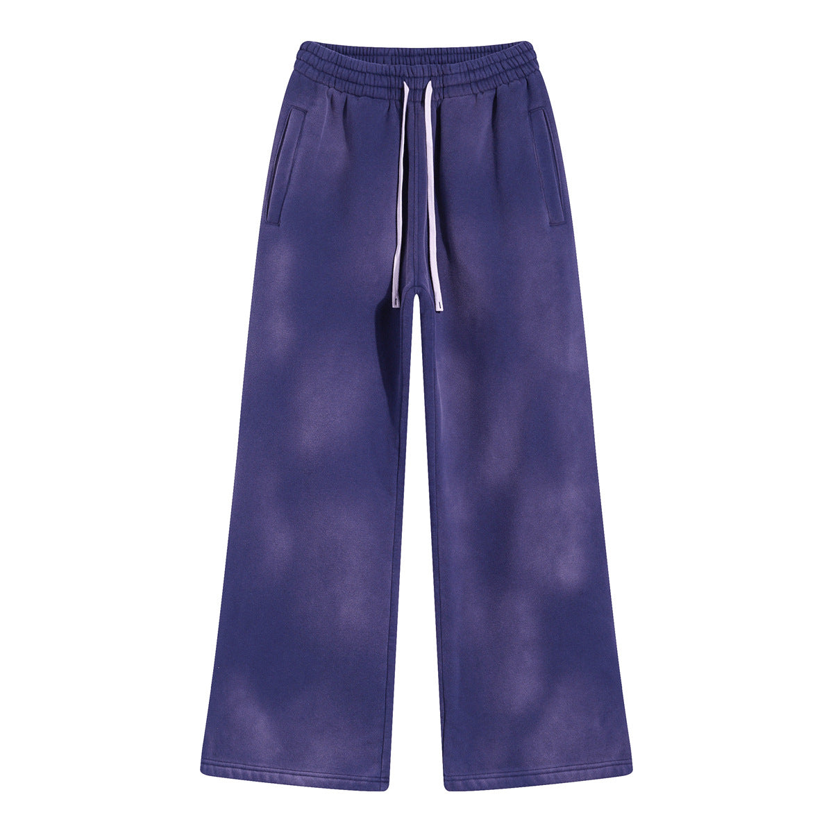 American Street Fashion Style For Men And Women Distressed Fleece Straight Wide-leg Casual Pants