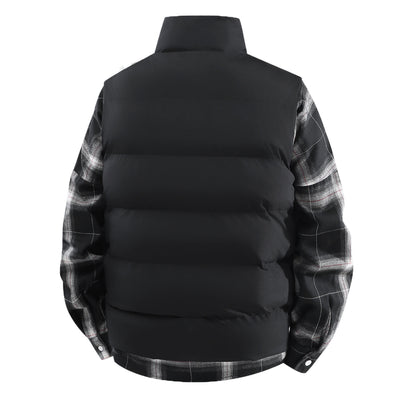 Men's Plus Size Loose Leisure Warm Stand Collar Vest Coat