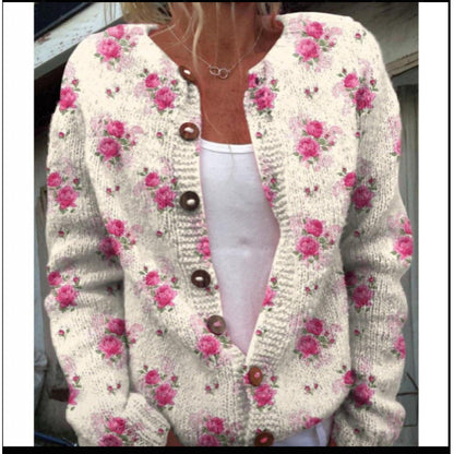 New Digital Printing Cardigan Coat For Women