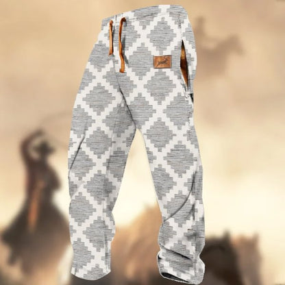Printed Drawstring Men's Casual Pants