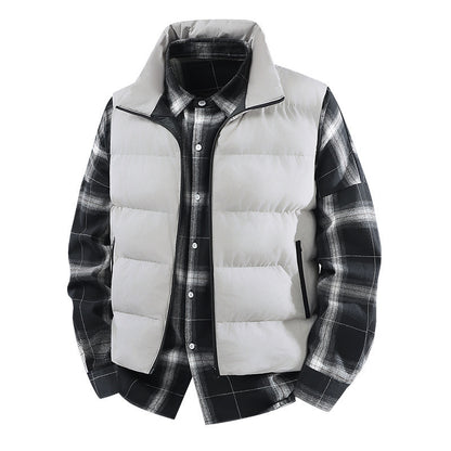 Men's Plus Size Loose Leisure Warm Stand Collar Vest Coat