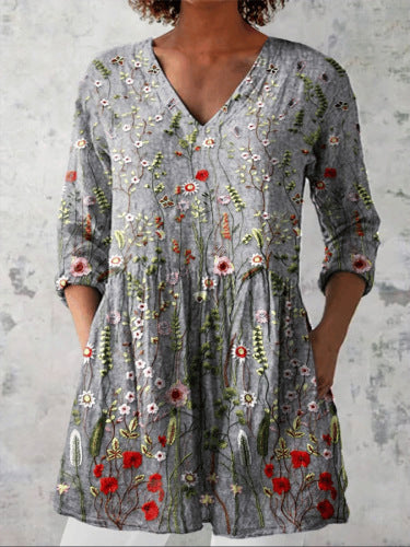 Female Creative Fish Pattern Vacation Style Dress