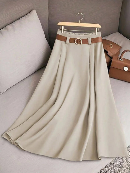 Women's Casual Pleated Skirt Can Be Printed