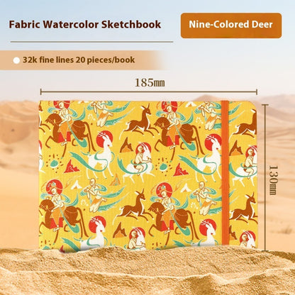 Feiluniao Watercolor Notebook Fabric Handmade Mini Portable Portable Character Sketch Hand Painted Graffiti Drawing Book