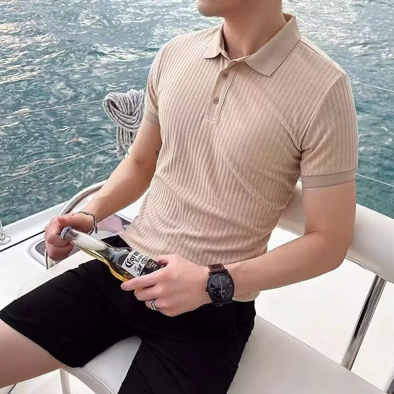 Summer Men's Lapel Casual Men's Top