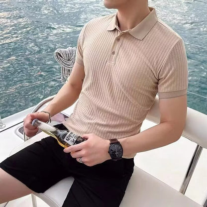 Summer Men's Lapel Casual Men's Top