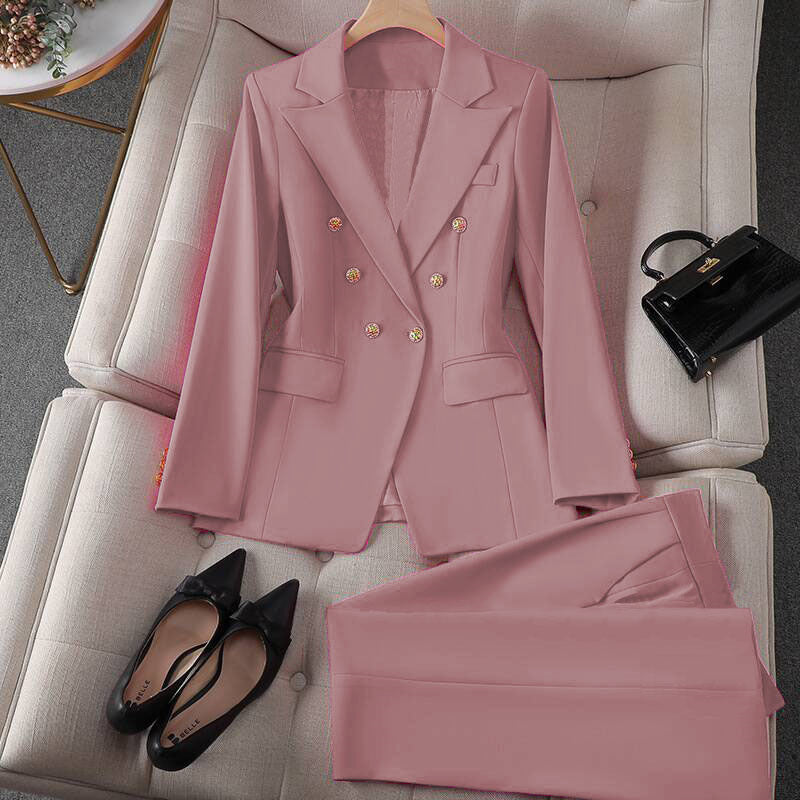 Korean Casual Design Blouse Trouser Suit